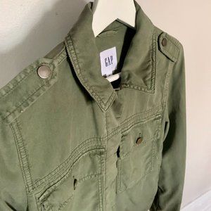 Gap Relaxed Linen Green Jacket XS